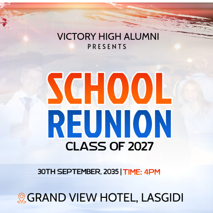 White Maximalist School Reunion  Instagram Post template