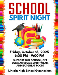 White Maximalist School Spirit Night Flyer (us Letter) template