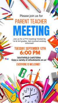 White Maximalist School Staff Meeting Invite Instagram Story template