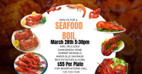 White Maximalist Seafood Boil Event Facebook Shared Image template