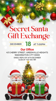 White Maximalist Secret Santa Gift Exchange Template Instagram Story