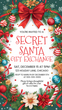 White Maximalist Secret Santa Instagram Story template