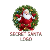 White Maximalist Secret Santa  Logo template