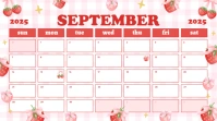 White Maximalist September Calendar Digital Display (16:9) template