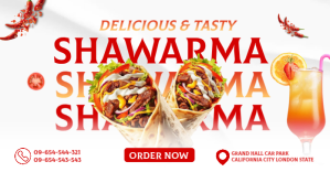 White Maximalist Shawarma Promotion Template Design Facebook Ad