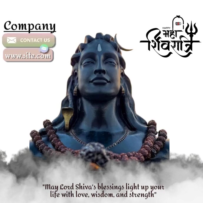 White Maximalist Shivratri Free Template Withaudio Instagram Post