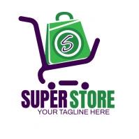 White Maximalist Shop Logo template