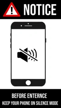 White Maximalist Silent Your Phone Caution In Instagram Reel template