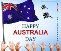 White Maximalist Simple Happy Australia Day Facebook Post Medium Rectangle Mittelgroßes Rechteck template