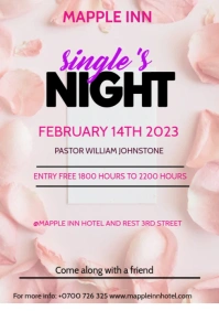 White Maximalist Singles Dinner  A3 template