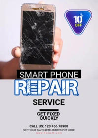 White Maximalist Smartphone Repair Services Ad Template A6