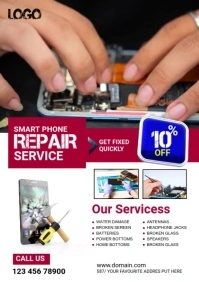 White Maximalist Smartphone Repair Services A1 template