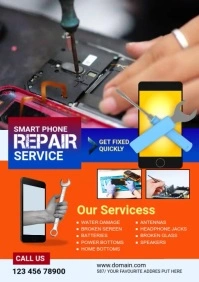 White Maximalist Smartphone Repair Services A2 template