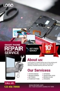 White Maximalist Smartphone Repair Services Pinterest Graphic template