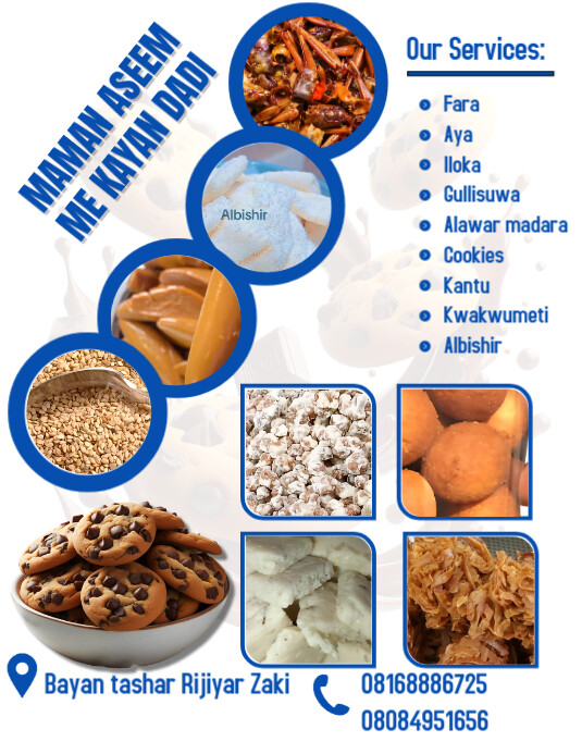 White Maximalist Snacks Flyer  Flyer (us Letter) template