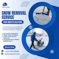 White Maximalist Snow Removal Service  Instagram Post template
