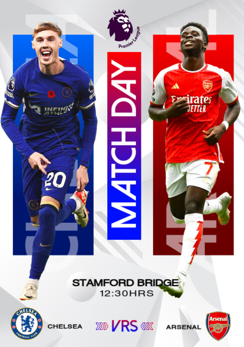 White Maximalist Soccer Match Game Day Match Design A4 template