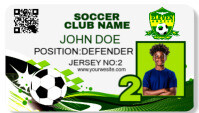 White Maximalist Soccer Player Card Business Card template