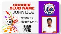 White Maximalist Soccer Player Id Card Business Card template