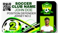 White Maximalist Soccer Player Identity Card Business Card template