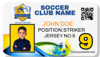 White Maximalist Soccer Player Kids Card Business Card template