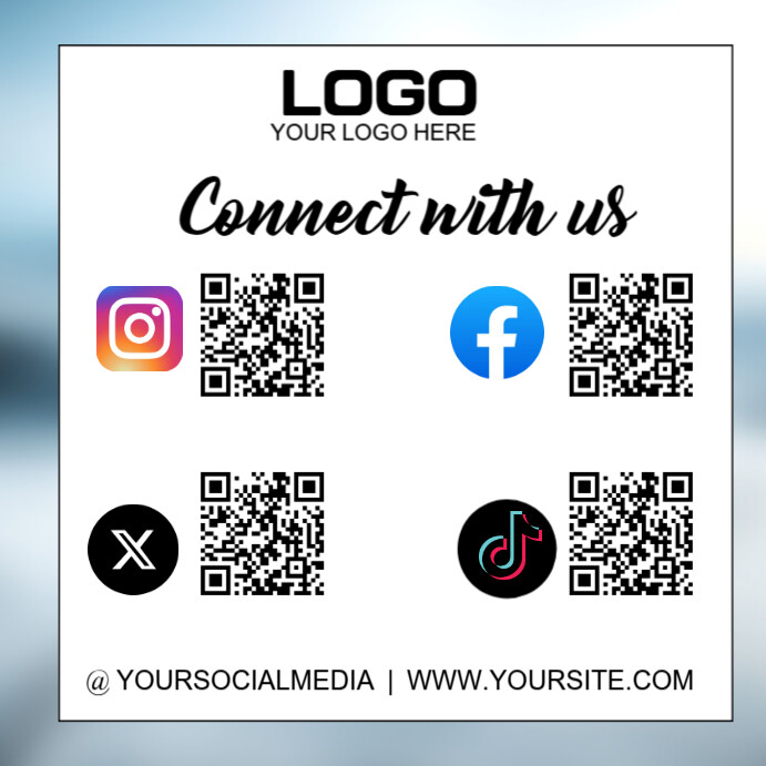 Copy of White Maximalist Social Media Qr Code Connect With Me Instagram ...