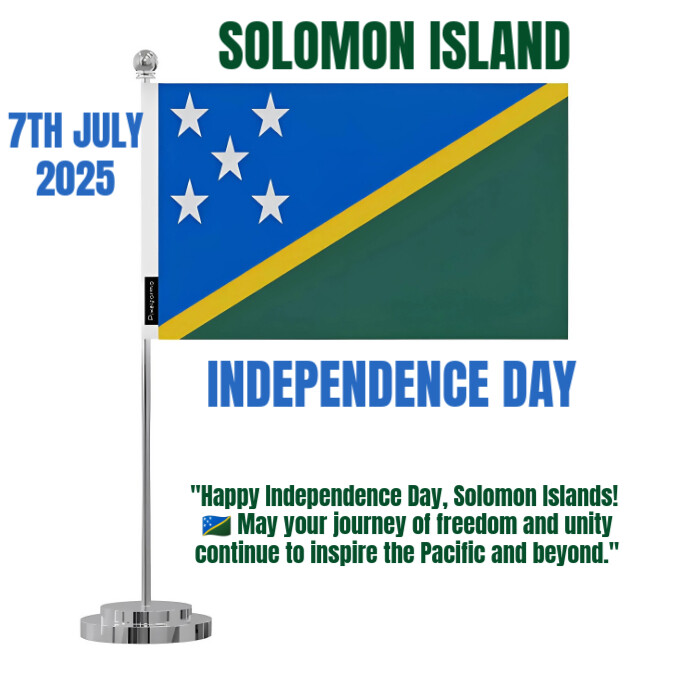 White Maximalist Solomon Island Independence Day  Instagram Post template
