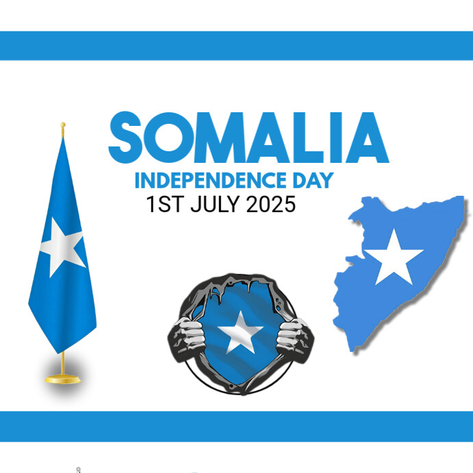 White Maximalist Somalia Independence Day  Instagram Post template
