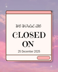 White Maximalist Sorry Closed  Instagram Portrait template