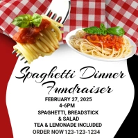 White Maximalist Spaghetti Dinner Instagram Post template
