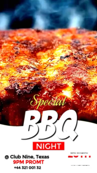 White Maximalist Special Bbq Night Invitation Instagram Reel template
