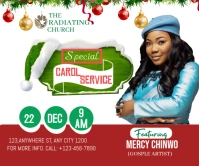 White Maximalist Special Carol Service Large Rectangle Persegi Panjang Besar template