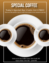 White Maximalist Special Coffee Flyer (us Letter) template