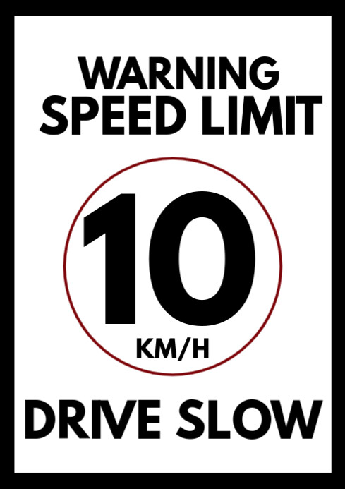 White Maximalist Speed Sign Board A3 template
