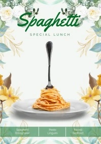 White Maximalist Sphaghetti Special Lunch A2 template