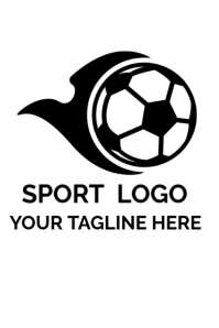 White Maximalist Sports Logo Poster Affiche template