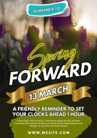 White Maximalist Spring Forward Template A5