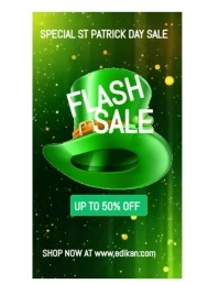 White Maximalist St Patrick Day Flash Sale Flyer (us Letter) template