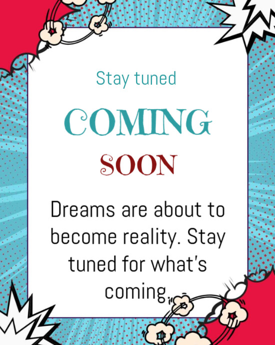White Maximalist Stay Tuned Coming Soon  Instagram Portrait template