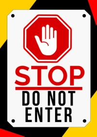 White Maximalist Stop Dont Enter  A5 template