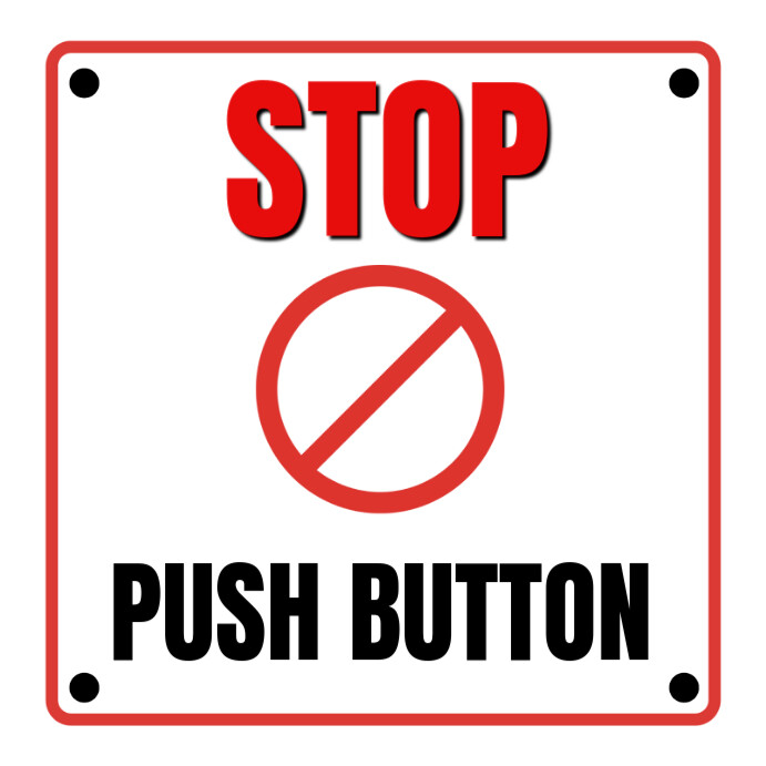 White Maximalist Stop Push Button  Instagram Post template
