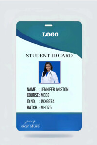 Hvid Student ID Card Pinterest Graphic Template