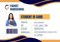 White Student ID Card Postcard Template