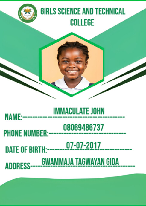 White Maximalist Student Identity Card  A6 template