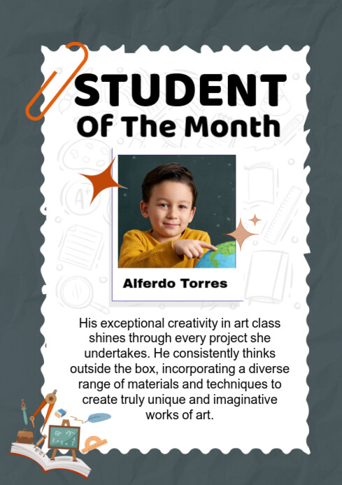 White Maximalist Student Of The Month  A2 template