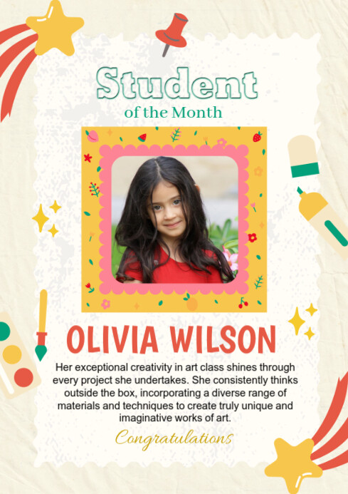 White Maximalist Student Of The Month A2 template
