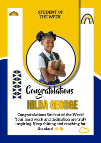 White Student Recognition A4 Template