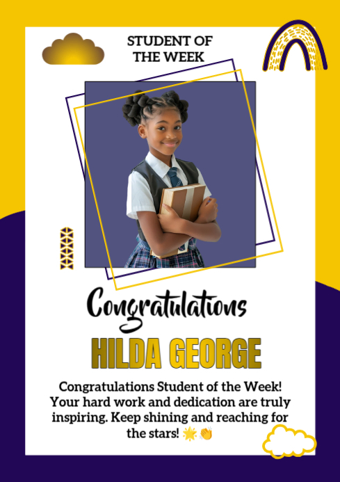 White Maximalist Student Of The Week  A4 template