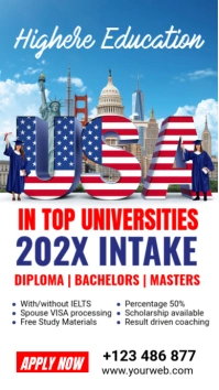 White Maximalist Study Abroad Usa Invitation Instagram Story template