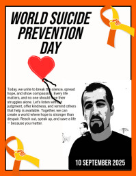 White Maximalist Suicide Prevention Flyer (us Letter) template